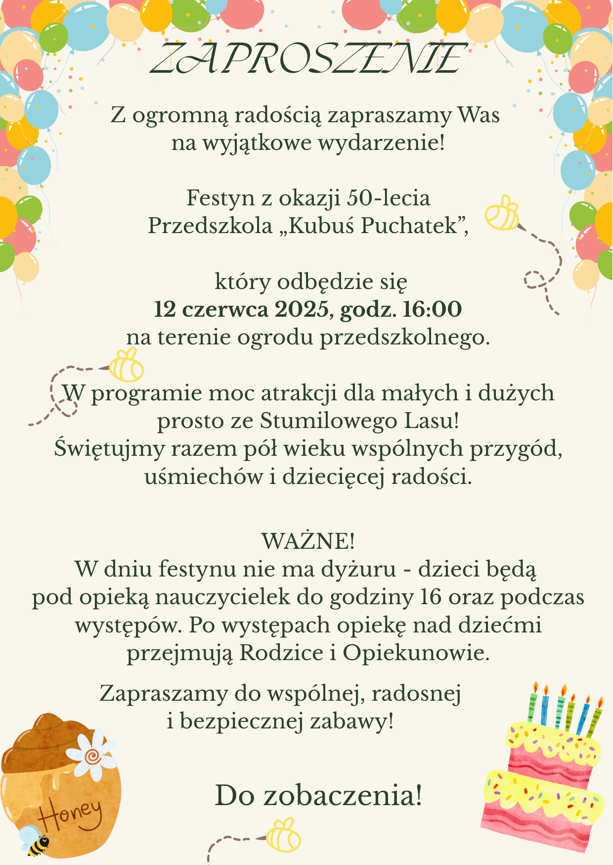 Dyrekcja Grono Pedagogiczne oraz Społeczność Przedszkola nr 12 Kubuś Puchatek w Koninie